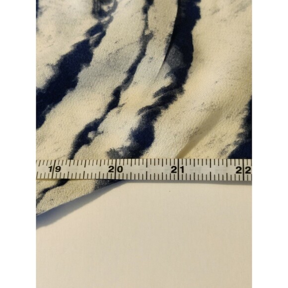 VTG. EN Creme Tie Neck Zip Up Short Sleeve Dress Ivory Green Tie-Dye Size Medium - Picture 7 of 12